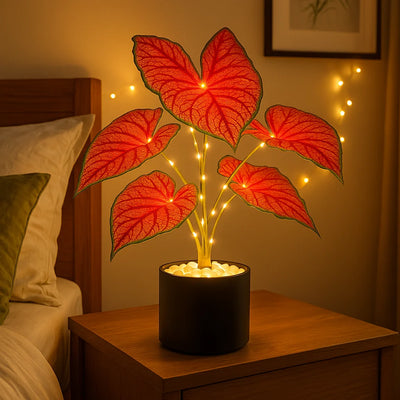 Crimson Monstera Lamp 4