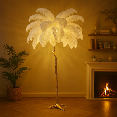 Ostrich Feather Lamp white 1
