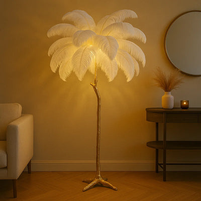 Ostrich Feather Lamp white 2