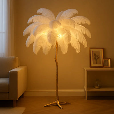 Ostrich Feather Lamp white 3