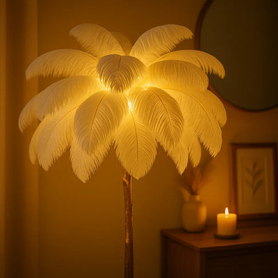 Ostrich Feather Lamp white 4