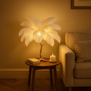 Ostrich Feather Table Lamp